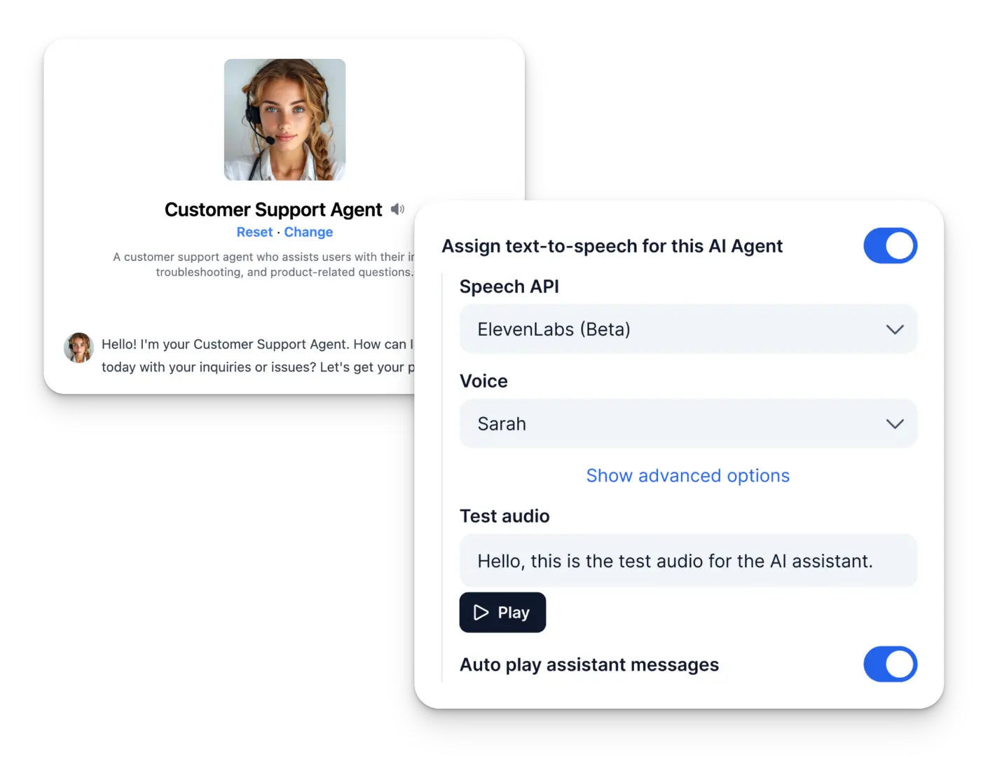 Add a voice for the agent